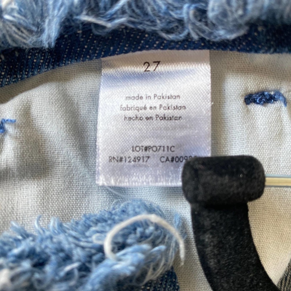 WE WORE WHAT Indigo  Frayed Waist Straight Leg Jean, FF0633 - Picture 6 of 12